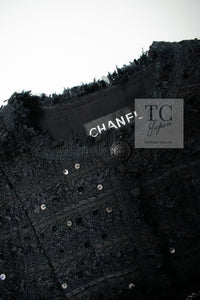CHANEL 05S Black Sequin Embellishments Tweed Jacket 36 シャネル ブラック スパンコール ツイード ジャケット 即発