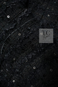 CHANEL 05S Black Sequin Embellishments Tweed Jacket 36 シャネル ブラック スパンコール ツイード ジャケット 即発