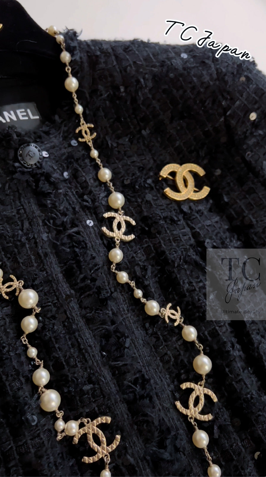 CHANEL 05S Black Sequin Embellishments Tweed Jacket 36 シャネル ブラック スパンコール ツイード ジャケット 即発
