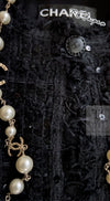 CHANEL 05S Black Sequin Embellishments Tweed Jacket 36 シャネル ブラック スパンコール ツイード ジャケット 即発