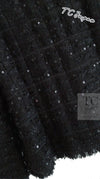 CHANEL 05S Black Sequin Embellishments Tweed Jacket 36 シャネル ブラック スパンコール ツイード ジャケット 即発