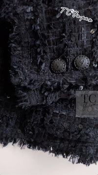 CHANEL 05S Black Sequin Embellishments Tweed Jacket 36 シャネル ブラック スパンコール ツイード ジャケット 即発