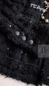 CHANEL 05S Black Sequin Embellishments Tweed Jacket 36 シャネル ブラック スパンコール ツイード ジャケット 即発