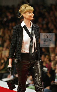 CHANEL 05S Black Sequin Embellishments Tweed Jacket 36 シャネル ブラック スパンコール ツイード ジャケット 即発