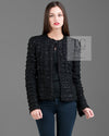 CHANEL 05S Black Sequin Embellishments Tweed Jacket 36 シャネル ブラック スパンコール ツイード ジャケット 即発