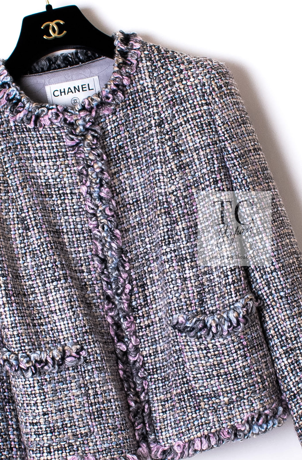 CHANEL 03A Lavender Pink Gray Multicolor Lesage Wool Tweed Jacket 34 36 シャネル ラベンダー ピンク グレー ルサージュ ツイード ジャケット 即発