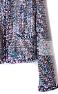 CHANEL 03A Lavender Pink Gray Multicolor Lesage Wool Tweed Jacket 34 36 シャネル ラベンダー ピンク グレー ルサージュ ツイード ジャケット 即発