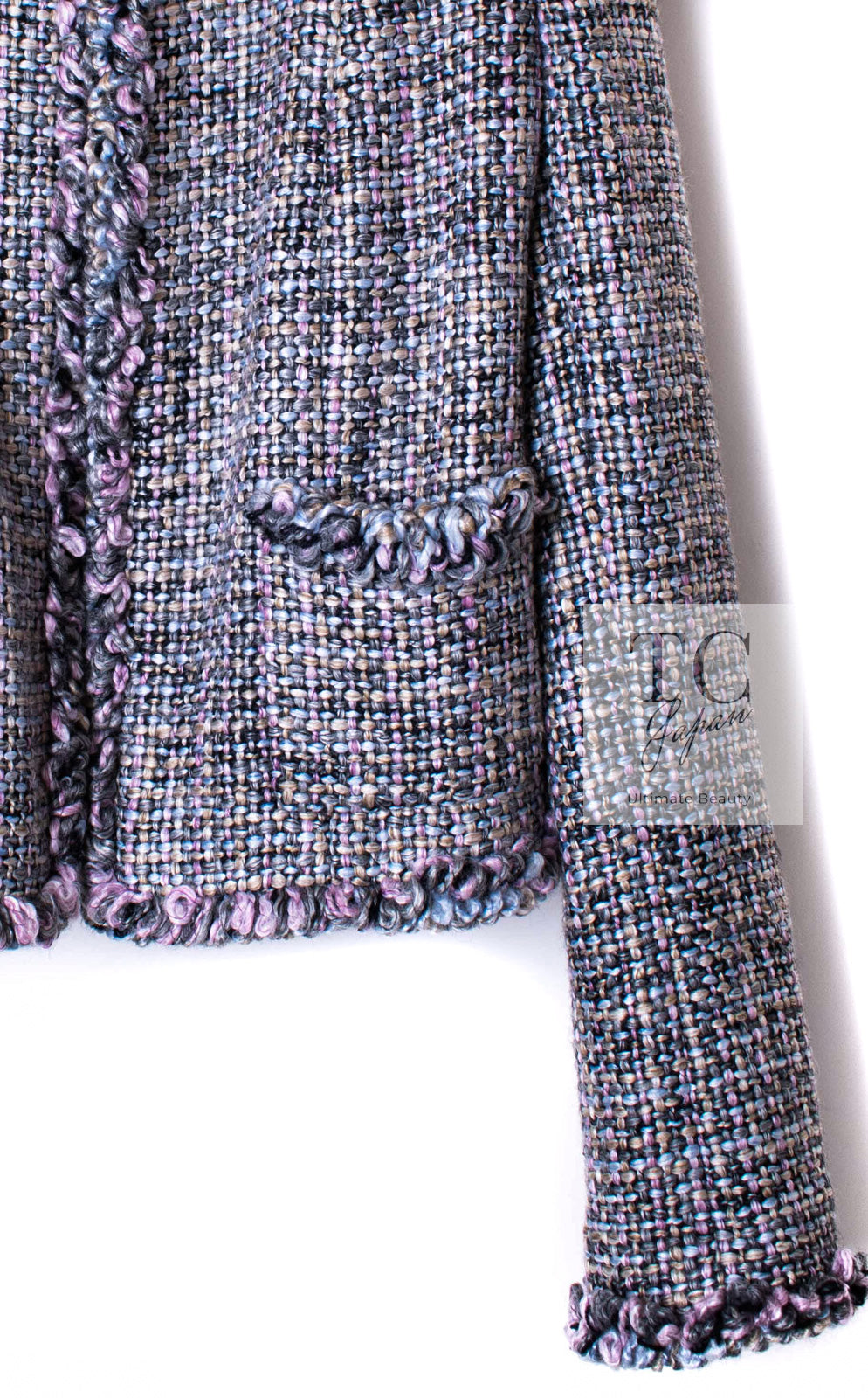 CHANEL 03A Lavender Pink Gray Multicolor Lesage Wool Tweed Jacket 34 36 シャネル ラベンダー ピンク グレー ルサージュ ツイード ジャケット 即発