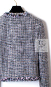 CHANEL 03A Lavender Pink Gray Multicolor Lesage Wool Tweed Jacket 34 36 シャネル ラベンダー ピンク グレー ルサージュ ツイード ジャケット 即発