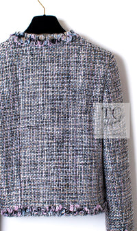 CHANEL 03A Lavender Pink Gray Multicolor Lesage Wool Tweed Jacket 34 36 シャネル ラベンダー ピンク グレー ルサージュ ツイード ジャケット 即発