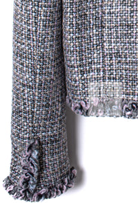CHANEL 03A Lavender Pink Gray Multicolor Lesage Wool Tweed Jacket 34 36 シャネル ラベンダー ピンク グレー ルサージュ ツイード ジャケット 即発