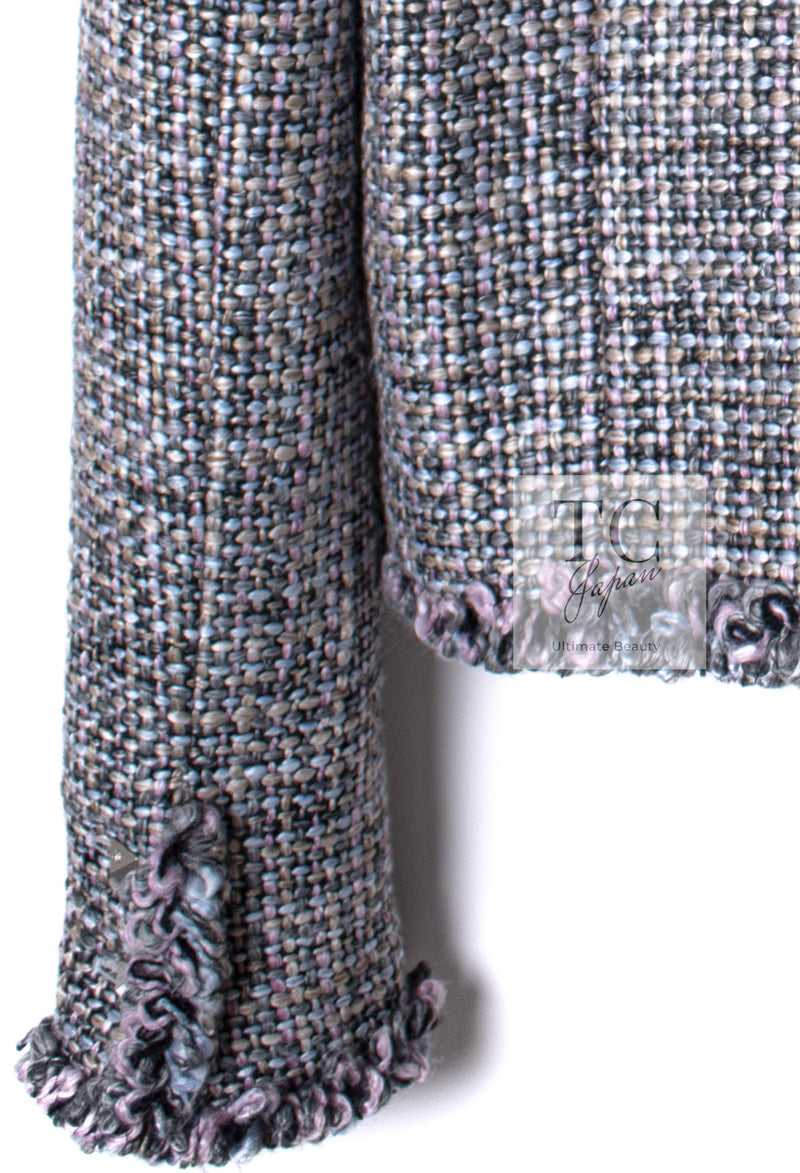 CHANEL 03A Lavender Pink Gray Multicolor Lesage Wool Tweed Jacket 34 36 シャネル ラベンダー ピンク グレー ルサージュ ツイード ジャケット 即発