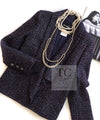 CHANEL 14B Navy Purple Metallic Tweed Jacket 36 38 シャネル ネイビー パープル メタリック ツイード ジャケット 即発