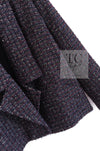 CHANEL 14B Navy Purple Metallic Tweed Jacket 36 38 シャネル ネイビー パープル メタリック ツイード ジャケット 即発