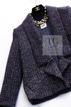 CHANEL 14B Navy Purple Metallic Tweed Jacket 36 38 シャネル ネイビー パープル メタリック ツイード ジャケット 即発
