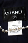 CHANEL 14B Navy Purple Metallic Tweed Jacket 36 38 シャネル ネイビー パープル メタリック ツイード ジャケット 即発