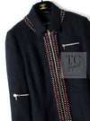 CHANEL 10PF Black Zipper Pocket Wool Silk Jacket 38 シャネル ブラック ジッパー ポケット ウール シルク ジャケット 即発