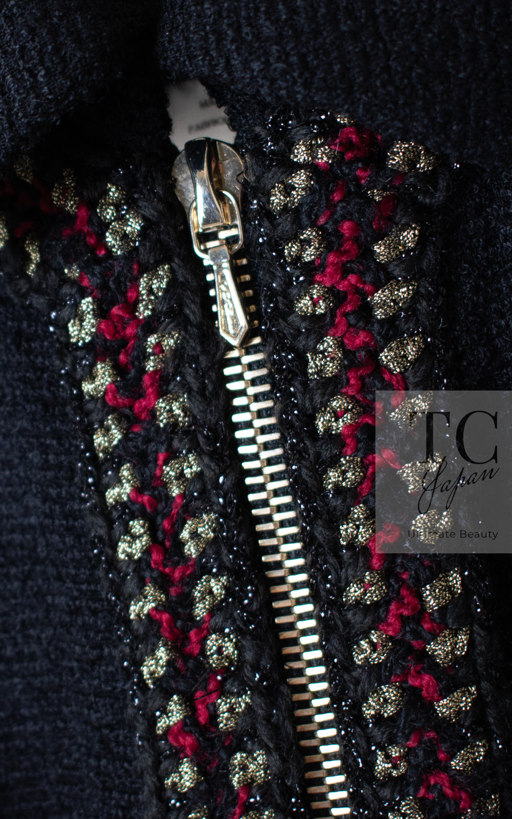 CHANEL 10PF Black Zipper Pocket Wool Silk Jacket 38 シャネル ブラック ジッパー ポケット ウール シルク ジャケット 即発