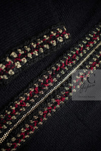 CHANEL 10PF Black Zipper Pocket Wool Silk Jacket 38 シャネル ブラック ジッパー ポケット ウール シルク ジャケット 即発