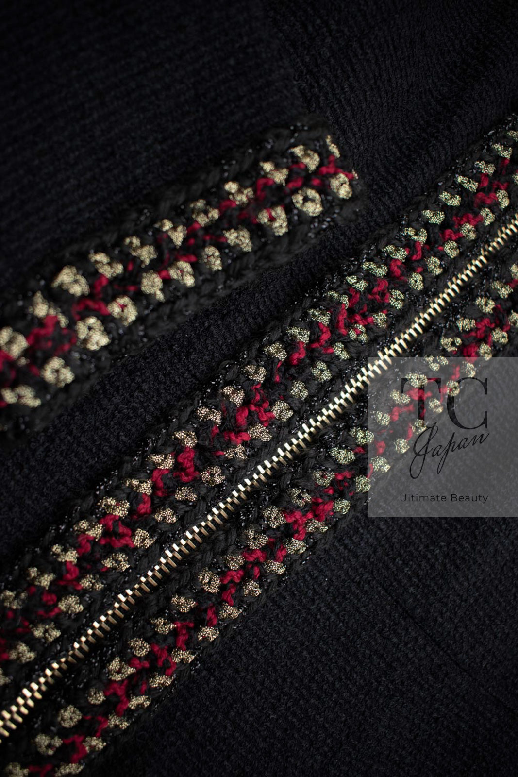 CHANEL 10PF Black Zipper Pocket Wool Silk Jacket 38 シャネル ブラック ジッパー ポケット ウール シルク ジャケット 即発