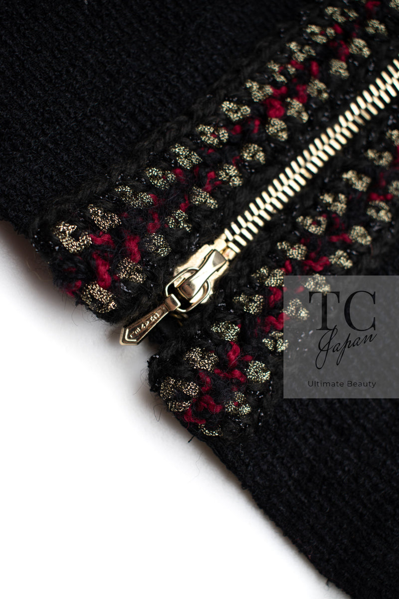 CHANEL 10PF Black Zipper Pocket Wool Silk Jacket 38 シャネル ブラック ジッパー ポケット ウール シルク ジャケット 即発