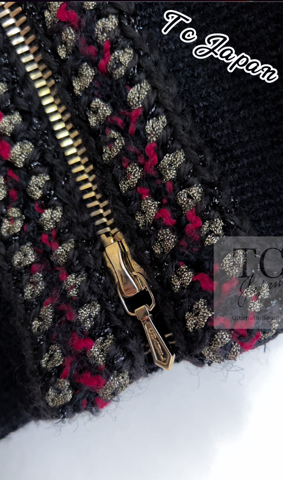 CHANEL 10PF Black Zipper Pocket Wool Silk Jacket 38 シャネル ブラック ジッパー ポケット ウール シルク ジャケット 即発