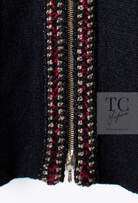 CHANEL 10PF Black Zipper Pocket Wool Silk Jacket 38 シャネル ブラック ジッパー ポケット ウール シルク ジャケット 即発