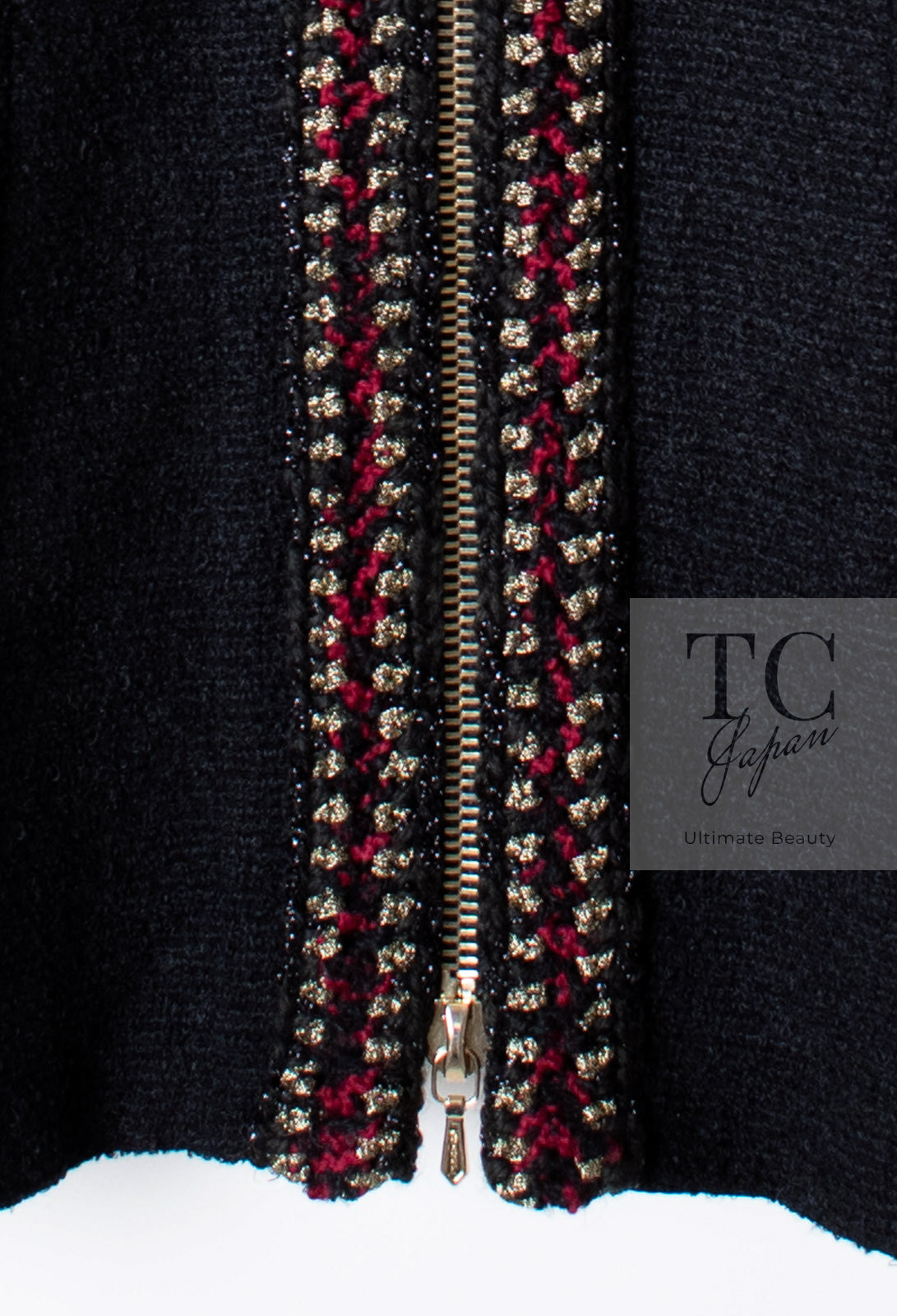 CHANEL 10PF Black Zipper Pocket Wool Silk Jacket 38 シャネル ブラック ジッパー ポケット ウール シルク ジャケット 即発