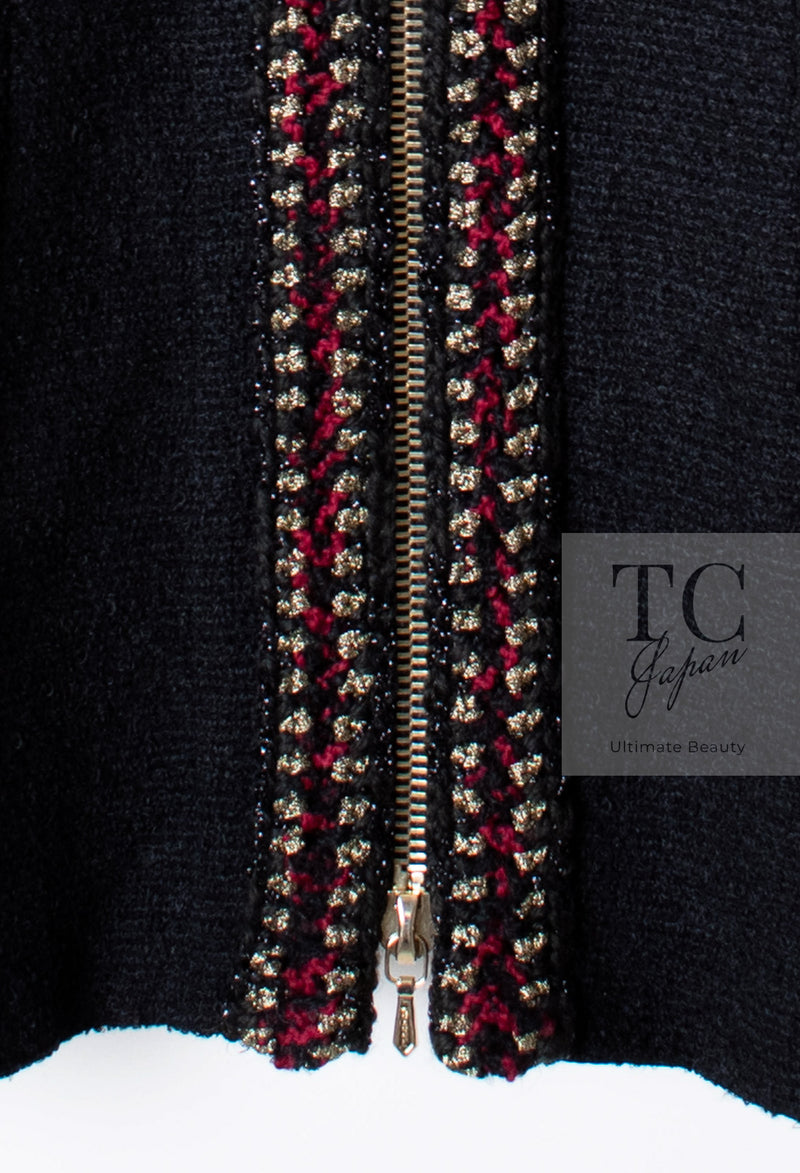 CHANEL 10PF Black Zipper Pocket Wool Silk Jacket 38 シャネル ブラック ジッパー ポケット ウール シルク ジャケット 即発