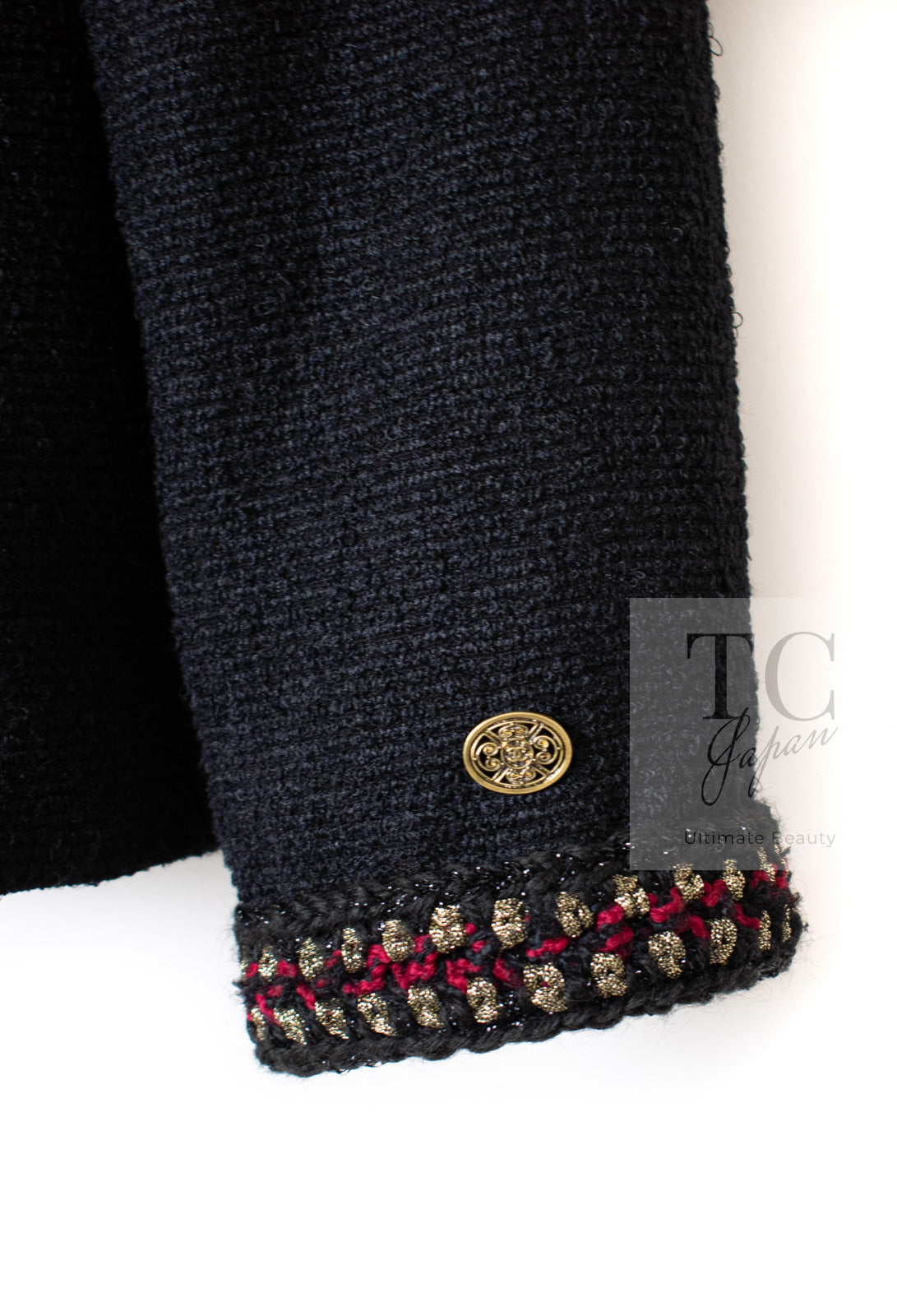 CHANEL 10PF Black Zipper Pocket Wool Silk Jacket 38 シャネル ブラック ジッパー ポケット ウール シルク ジャケット 即発