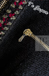 CHANEL 10PF Black Zipper Pocket Wool Silk Jacket 38 シャネル ブラック ジッパー ポケット ウール シルク ジャケット 即発