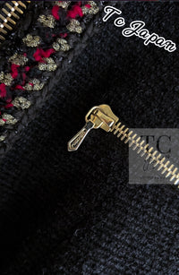 CHANEL 10PF Black Zipper Pocket Wool Silk Jacket 38 シャネル ブラック ジッパー ポケット ウール シルク ジャケット 即発
