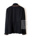 CHANEL 10PF Black Zipper Pocket Wool Silk Jacket 38 シャネル ブラック ジッパー ポケット ウール シルク ジャケット 即発