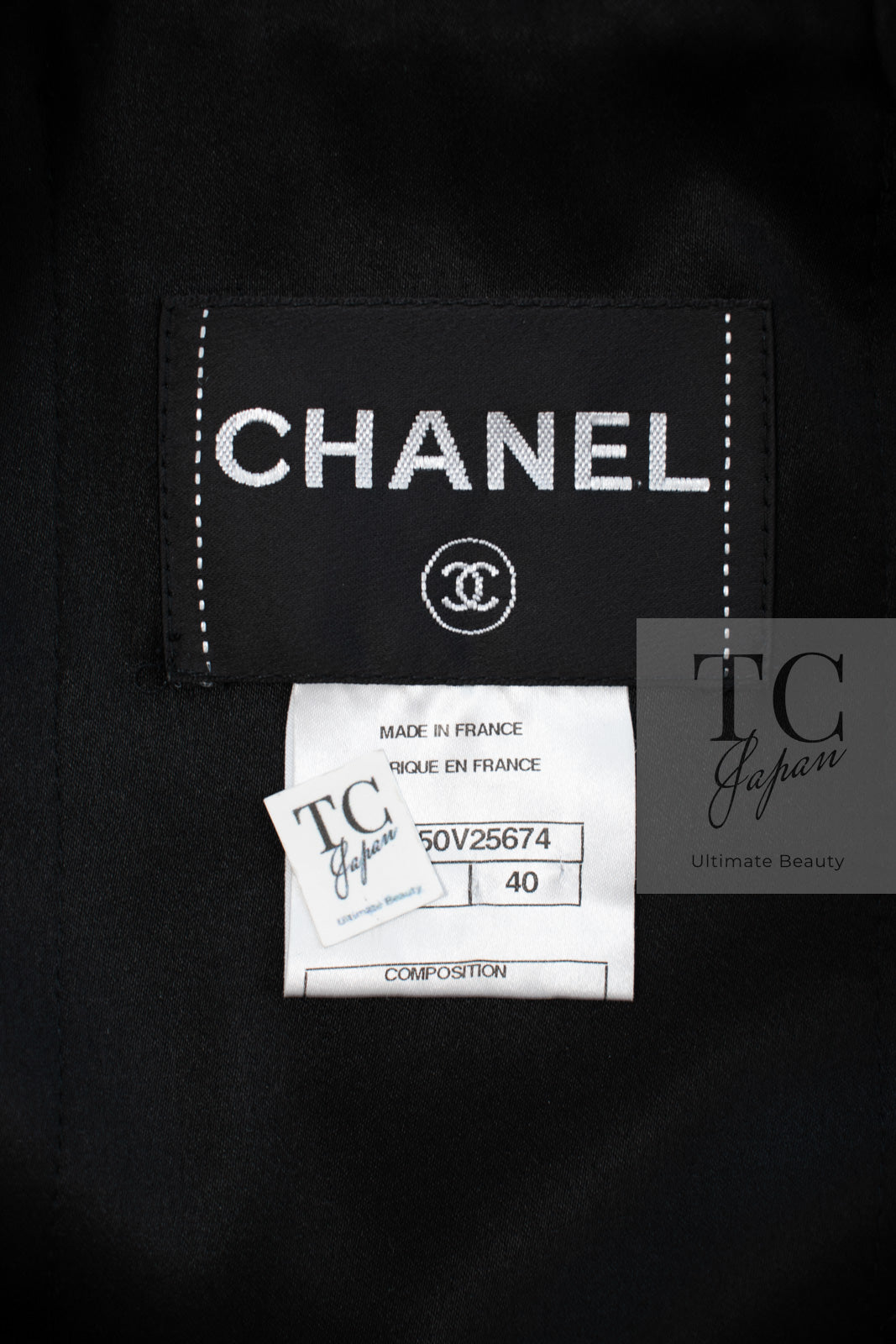 CHANEL 10PF Black Zipper Pocket Wool Silk Jacket 38 シャネル ブラック ジッパー ポケット ウール シルク ジャケット 即発