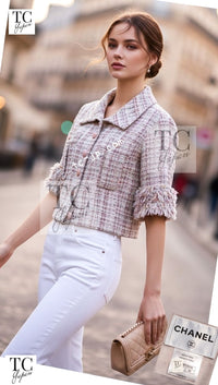 CHANEL 13C Rose Garden Multicolor Lesage Tweed Jacket 34 36 シャネル ローズガーデン マルチカラー ルサージュ 襟付き ツイード ジャケット 即発 - TC JAPAN