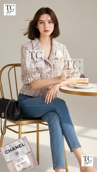CHANEL 13C Rose Garden Multicolor Lesage Tweed Jacket 34 36 シャネル ローズガーデン マルチカラー ルサージュ 襟付き ツイード ジャケット 即発 - TC JAPAN
