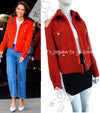 CHANEL 19A Coral Red Zipper Wool Tweed Coat Jacket 36 38 42 シャネル コーラル レッド ジッパー ウール ツイード コート ジャケット 即発