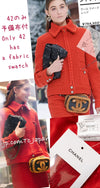 CHANEL 19A Coral Red Zipper Wool Tweed Coat Jacket 36 38 42 シャネル コーラル レッド ジッパー ウール ツイード コート ジャケット 即発