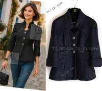 CHANEL 18PA Black Metallic Wool Thick Soft Jacket 40 シャネル ブラック メタリック 肉厚 ふんわり ウール ジャケット コート 即発