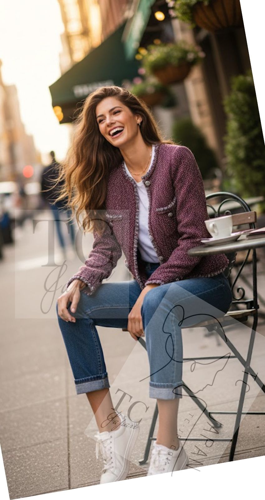 CHANEL 08A Bordeaux Wine Red Gray Wool Tweed Jacket 34 シャネル ボルドー ワイン レッド グレー ウール ツイード ジャケット 即発 - TC JAPAN