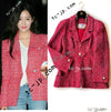 CHANEL 19PS Red Pearl Logo Buttons Tweed Jacket 38 シャネル レッド パール ロゴ ボタン ツイード ジャケット 即発