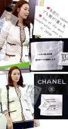 CHANEL 11S Navy Crochet Braid Trim Cotton Jacket 36 38 シャネル ネイビー クロシェット ブレイド トリミング コットン ジャケット 即発