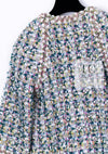 CHANEL 18C Green White Blue Fantasy Tweed Jacket 36 シャネル グリーン ホワイト ブルー ファンタジー ツイード ジャケット 即発