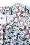CHANEL 18C Green White Blue Fantasy Tweed Jacket 36 シャネル グリーン ホワイト ブルー ファンタジー ツイード ジャケット 即発