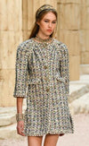 CHANEL 18C Green White Blue Fantasy Tweed Jacket 36 シャネル グリーン ホワイト ブルー ファンタジー ツイード ジャケット 即発
