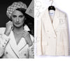 CHANEL 19C Ivory LA PAUSA Buttons Double Jacket 36 38 シャネル アイボリー ラ パウザ ロゴ ボタン ダブル ジャケット 即発