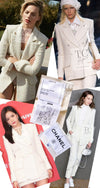 CHANEL 19C Ivory LA PAUSA Buttons Double Jacket 36 38 シャネル アイボリー ラ パウザ ロゴ ボタン ダブル ジャケット 即発
