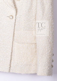 CHANEL 19C Ivory LA PAUSA Buttons Double Jacket 36 38 シャネル アイボリー ラ パウザ ロゴ ボタン ダブル ジャケット 即発