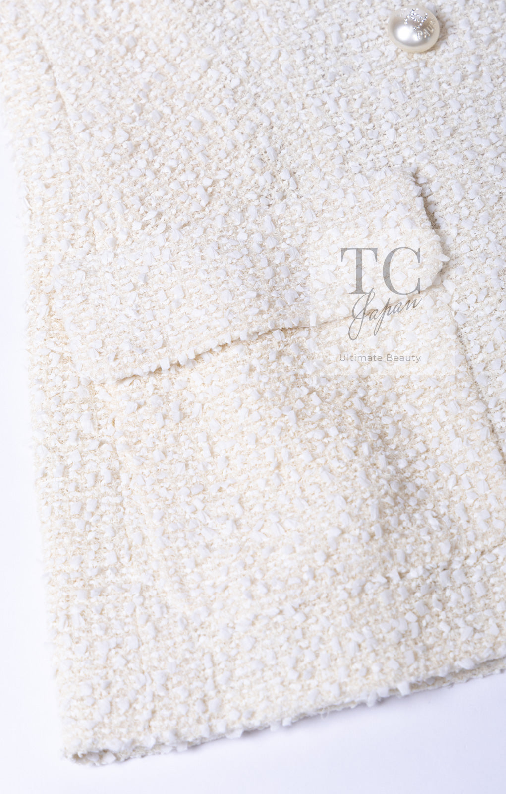 CHANEL 19C Ivory LA PAUSA Buttons Double Jacket 36 38 シャネル アイボリー ラ パウザ ロゴ ボタン ダブル ジャケット 即発