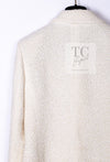CHANEL 19C Ivory LA PAUSA Buttons Double Jacket 36 38 シャネル アイボリー ラ パウザ ロゴ ボタン ダブル ジャケット 即発